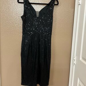 Chic Black Sequin Midi Dress gracefully Karin